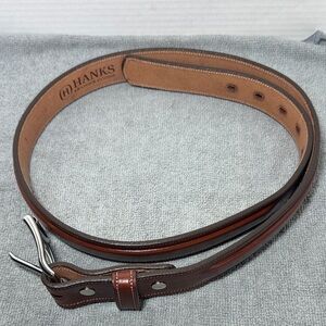 Hanks Leather Men's Dark Brown Belt Size 38